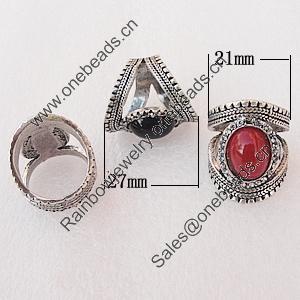 Metal Alloy Finger Rings, 27x21mm, Sold by Box 