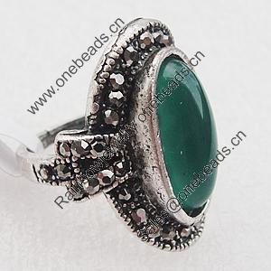 Metal Alloy Finger Rings, 25x21mm, Sold by Box 