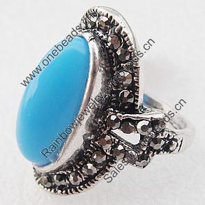 Metal Alloy Finger Rings, 25x21mm, Sold by Box 
