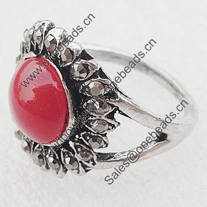 Metal Alloy Finger Rings, Flower 19mm, Sold by Box 