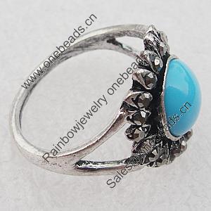 Metal Alloy Finger Rings, Flower 19mm, Sold by Box 