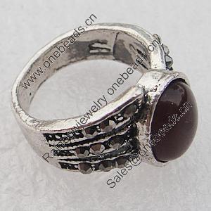 Metal Alloy Finger Rings, Oval 12x10mm, Sold by Box 