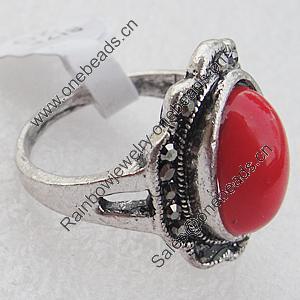 Metal Alloy Finger Rings, Oval 23x18mm, Sold by Box 