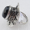 Metal Alloy Finger Rings, Flat Oval 33x25mm, Sold by Box 