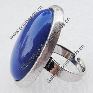 Metal Alloy Finger Rings, Flat Oval 34x22mm, Sold by Box 