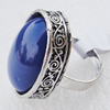 Metal Alloy Finger Rings, Flat Oval 33x23mm, Sold by Box 