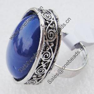 Metal Alloy Finger Rings, Flat Oval 33x23mm, Sold by Box 