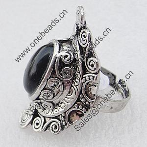Metal Alloy Finger Rings, 40x23mm, Sold by Box 