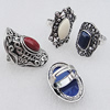 Metal Alloy Finger Rings, Mix Style, 29x21mm-42x24mm, Sold by Box  