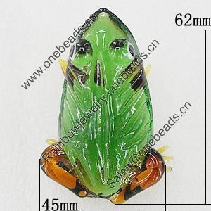 Glass Decorations, Frog 62x45mm, Sold by PC