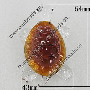 Glass Decorations, Turtle 64x43mm, Sold by PC