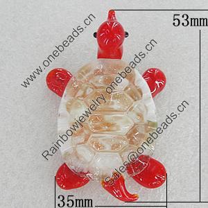 Glass Decorations, Turtle 53x35mm, Sold by PC