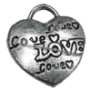 Pendant Zinc Alloy Jewelry Findings Lead-free, Heart 23x21mm, Sold by Bag