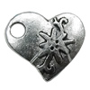 Pendant Zinc Alloy Jewelry Findings Lead-free, Heart 21x21mm Hole:4mm, Sold by Bag