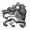 Pendant Zinc Alloy Jewelry Findings Lead-free, Lion 40x38mm Hole:2mm, Sold by Bag