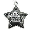 Pendant Zinc Alloy Jewelry Findings Lead-free, Star 30x24mm Hole:2mm, Sold by Bag