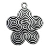 Pendant Zinc Alloy Jewelry Findings Lead-free, Flower 37x30mm Hole:3mm, Sold by Bag