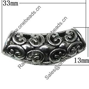 Bead Zinc Alloy Jewelry Findings Lead-free, 33x13mm Hole:6mm, Sold by Bag