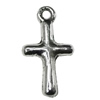 Pendant Zinc Alloy Jewelry Findings Lead-free, Cross 16x9mm Hole:1mm, Sold by Bag