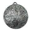 Pendant Zinc Alloy Jewelry Findings Lead-free, Flat Round 31x28mm Hole:2mm, Sold by Bag