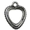 Pendant Zinc Alloy Jewelry Findings Lead-free, Hollow Heart 18x15mm Hole:3mm, Sold by Bag