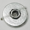Bead Zinc Alloy Jewelry Findings Lead-free, Flat Round 10mm Hole:2mm, Sold by Bag