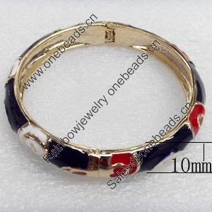 Cloisonne Bracelet, width:10mm, Inner diameter:60mm, Outer diameter:70mm, Sold by PC