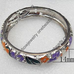 Cloisonne Bracelet, width:14mm, Inner diameter:62mm, Outer diameter:72mm, Sold by PC