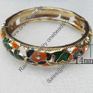 Cloisonne Bracelet, width:14mm, Inner diameter:62mm, Outer diameter:72mm, Sold by PC