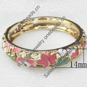 Cloisonne Bracelet, width:14mm, Inner diameter:62mm, Outer diameter:72mm, Sold by PC