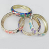 Cloisonne Bracelet, width:14mm, Mix color & Mix style, Inner diameter:62mm, Outer diameter:72mm, Sold by PC