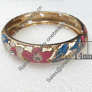 Cloisonne Bracelet, width:14mm, Inner diameter:62mm, Outer diameter:72mm, Sold by PC