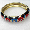 Cloisonne Bracelet, width:14mm, Inner diameter:62mm, Outer diameter:72mm, Sold by PC