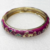 Cloisonne Bracelet, width:10mm, Inner diameter:57mm, Outer diameter:70mm, Sold by PC