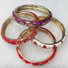 Cloisonne Bracelet, Mix color & Mix style, width:10mm,Inner diameter:57mm,Outer diameter:70mm, Sold by PC