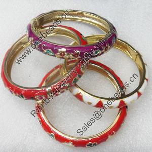 Cloisonne Bracelet, Mix color & Mix style, width:10mm,Inner diameter:57mm,Outer diameter:70mm, Sold by PC
