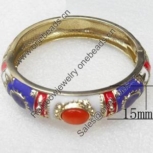 Cloisonne Bracelet, width:15mm, Inner diameter:57mm, Outer diameter:72mm, Sold by PC