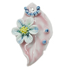 Porcelain Pendants, Leaf Size:about 53x33mm Hole:3mm, Sold by PC