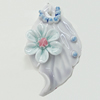 Porcelain Pendants, Leaf Size:about 53x33mm Hole:3mm, Sold by PC