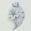 Porcelain Pendants, Leaf Size:about 53x33mm Hole:3mm, Sold by PC