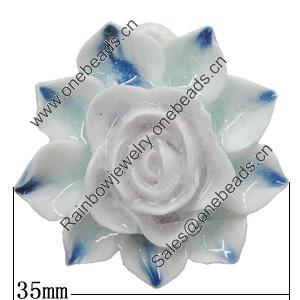 Porcelain Pendants, Flower Size:about 35mm Hole:3mm, Sold by PC