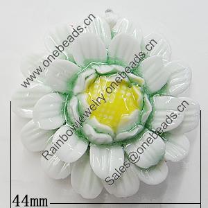 Porcelain Pendants, Flower Size:about 44mm Hole:3mm, Sold by PC