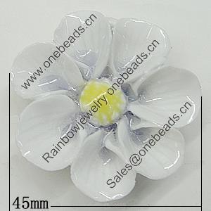 Porcelain Pendants, Flower Size:about 45mm Hole:3mm, Sold by PC