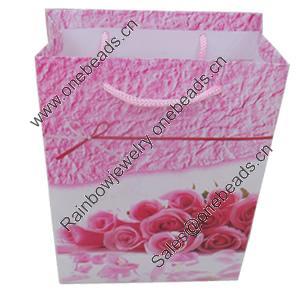 Gift Shopping Bag, Matte PPC, Size: about 18cm wide, 24cm high, 7.5cm bottom wide, Sold by Box