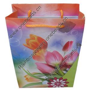 Gift Shopping Bag, Matte PPC, Size: about 26.5cm wide, 34cm high, 9cm bottom wide, Sold by Box