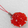 Mobile Decoration, Glass beads, Chain: about 6cm long, Pendant about:18x20mm, Sold by PC