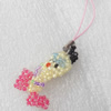 Mobile Decoration, Glass beads, Chain: about 6cm long, Pendant about:18x35mm, Sold by PC