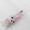 Mobile Decoration, Glass beads, Rabbit, Chain: about 6cm long, Pendant about:15x45mm, Sold by PC
