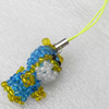 Mobile Decoration, Glass beads, Chain: about 6cm long, Pendant about:19x35mm, Sold by PC
