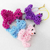 Mobile Decoration, Glass beads, Bear, Mix color, Chain: about 6cm long, Pendant about:35x43mm, Sold by PC